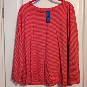 Kit and Ace Freesia Bell Sleeve Tee in red/orange
